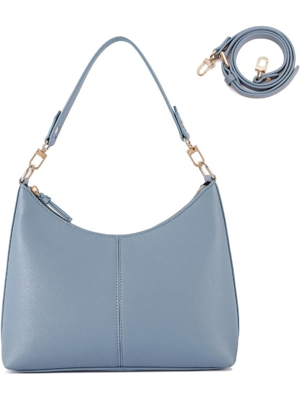 Women Blue Mini Soft Leather Waterproof Shoulder Crossbody Bag